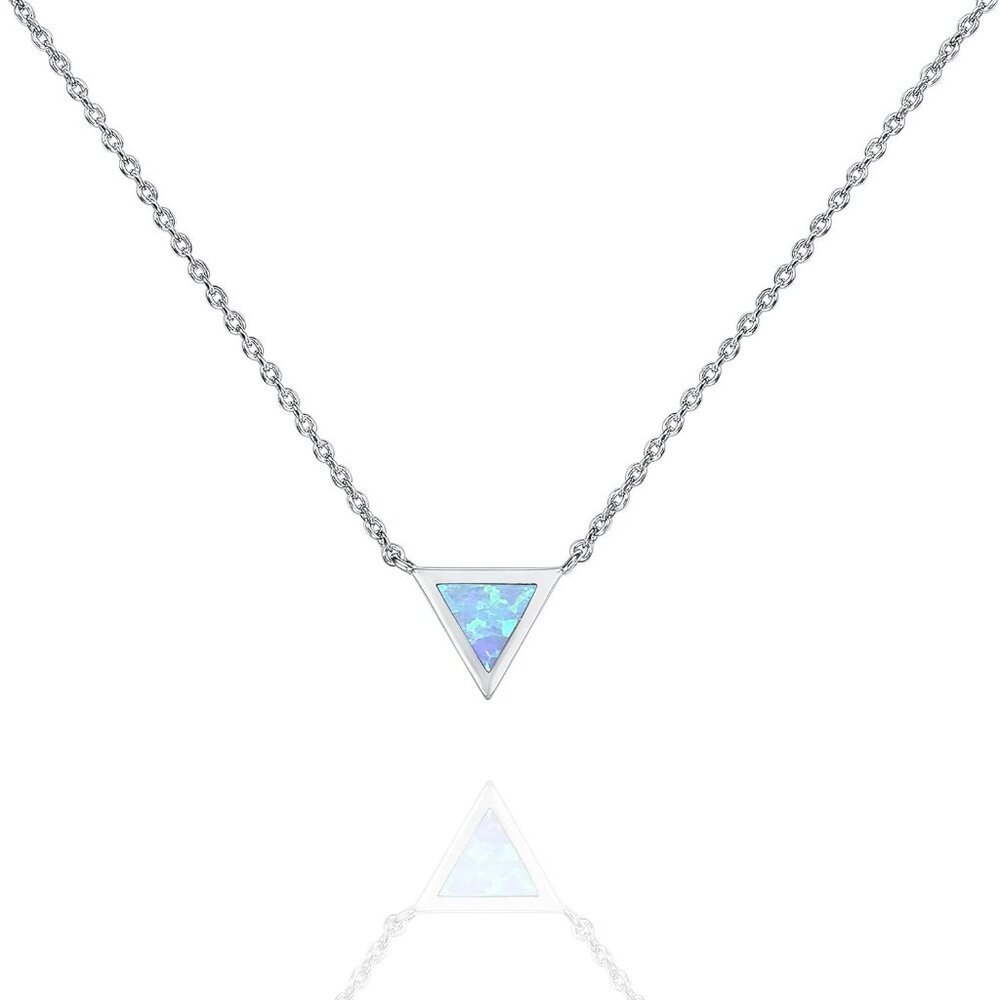 14K Gold Plated Opal Pendant Necklaces for Women | Created Opal Cubic Zirconia D